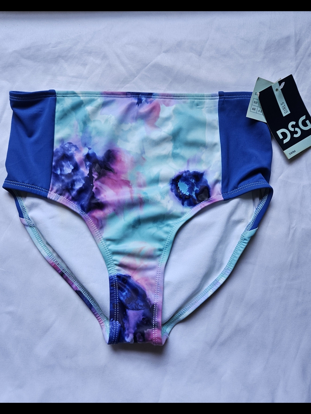 DSG Blue & Multicolor Tie-Dye Bikini Bottoms